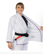 FUJI Suparaito Pearl Weave Womens BJJ Gi - White/Purple - Jitsu Armor