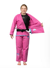 FUJI Suparaito Pearl Weave Womens BJJ Gi - Pink/Blue - Jitsu Armor