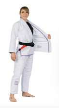 FUJI Suparaito Pearl Weave Womens BJJ Gi - White/Purple - Jitsu Armor