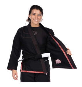 Fuji - Suparaito Pearl Weave Womens BJJ Gi - Black/Pink - Jitsu Armor