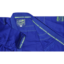 Fuji - Suparaito Pearl Weave BJJ Gi - Blue With Green - Jitsu Armor