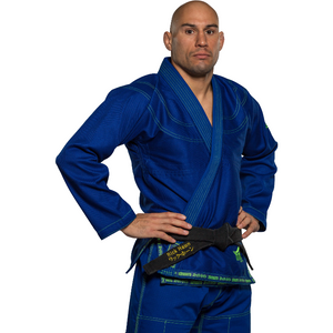 Fuji - Suparaito Pearl Weave BJJ Gi - Blue With Green - Jitsu Armor